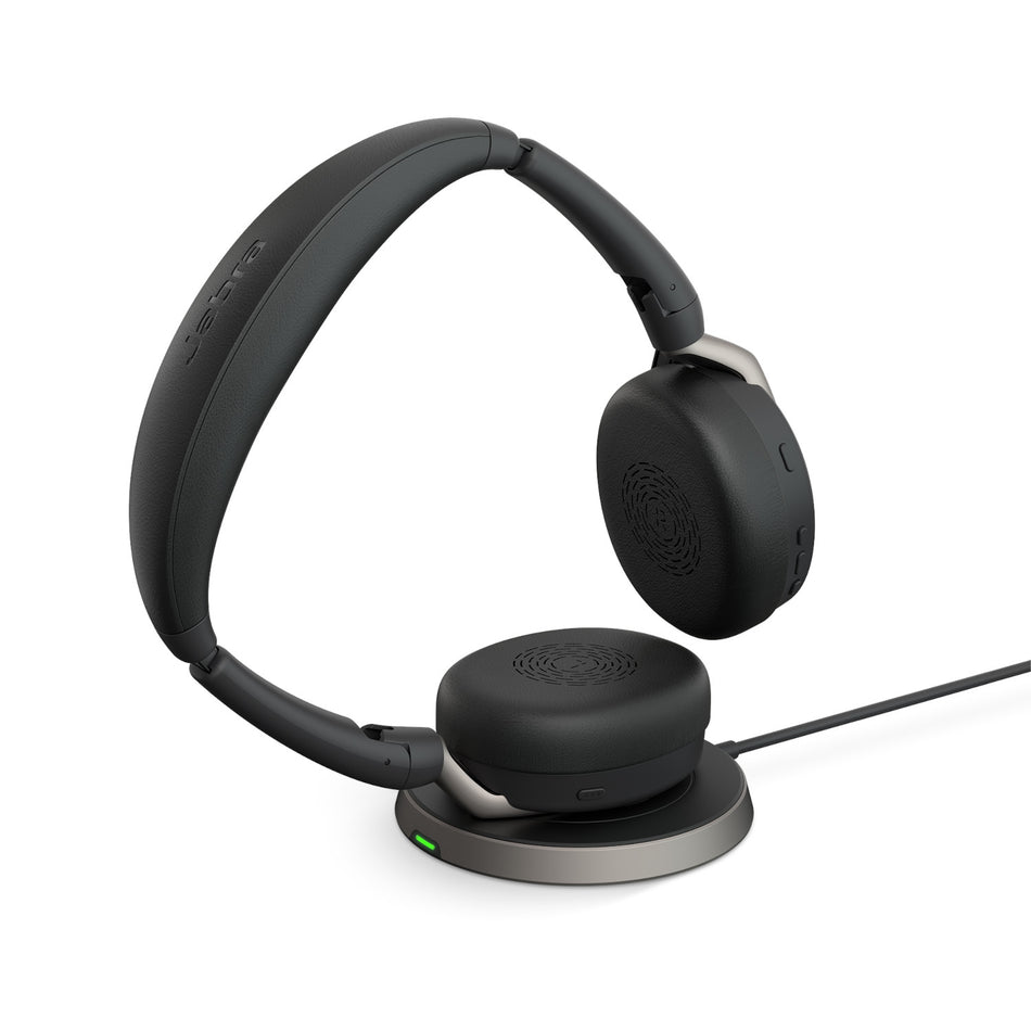 Jabra Evolve2 65 Flex USB-A UC Stereo Wireless Headset in Black with wireless charging Wireless Headsets Jabra