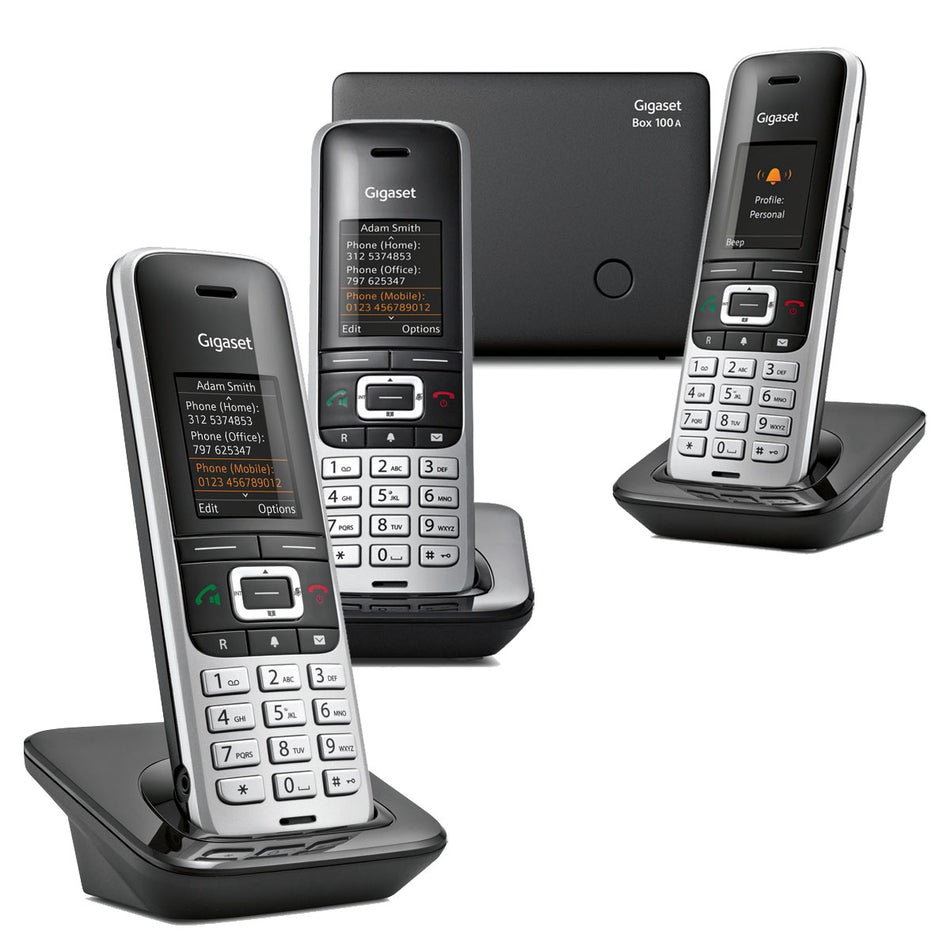 Gigaset Premium 100A Cordless Phone, Trio Handset Landline Phones Gigaset