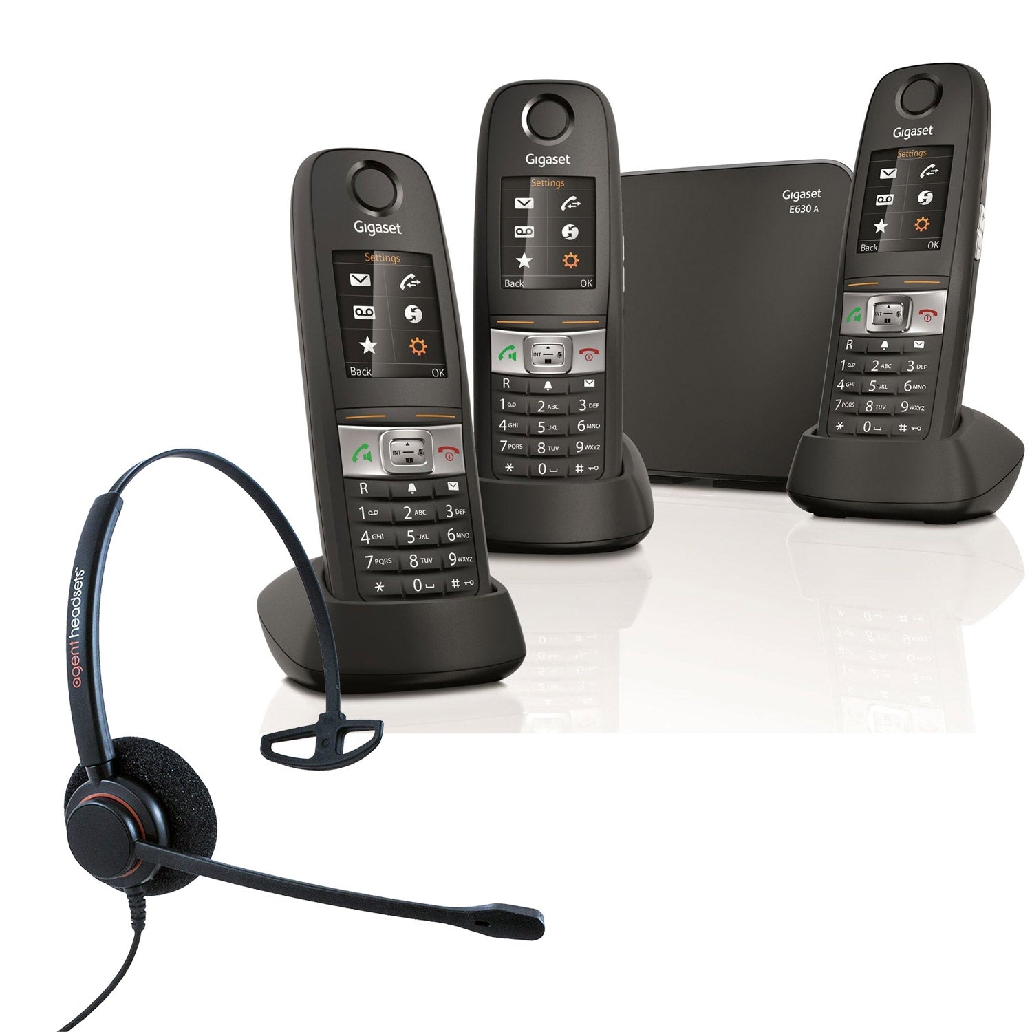 Siemens Gigaset E630A Trio Cordless Phones with Corded Headset Landline Phones Gigaset