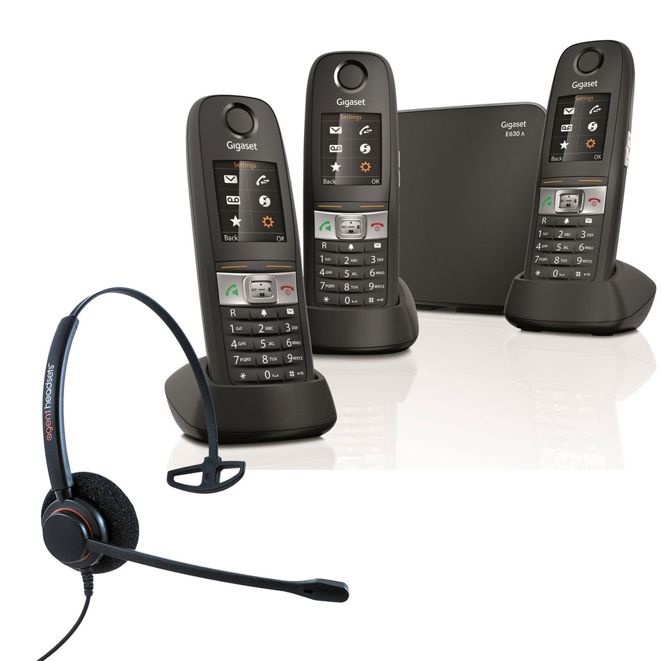 Siemens Gigaset E630A Trio Cordless Phones with Corded Headset Landline Phones Gigaset