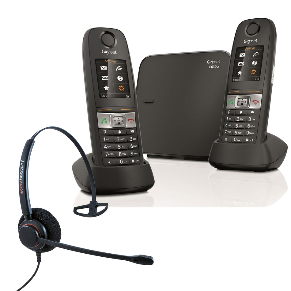 Siemens Gigaset E630A Twin Cordless Phones with Corded Headset