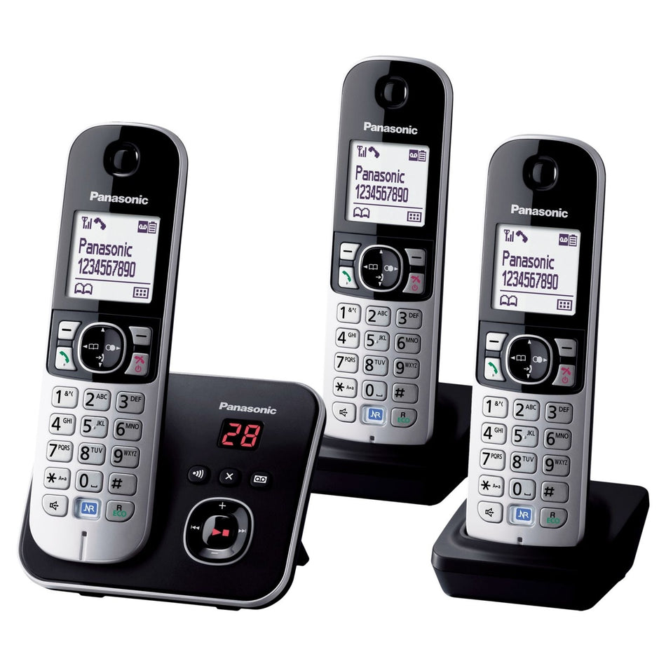 Panasonic KX-TG 6823 Cordless Phone, Trio Handset with Answer Machine Landline Phones Panasonic