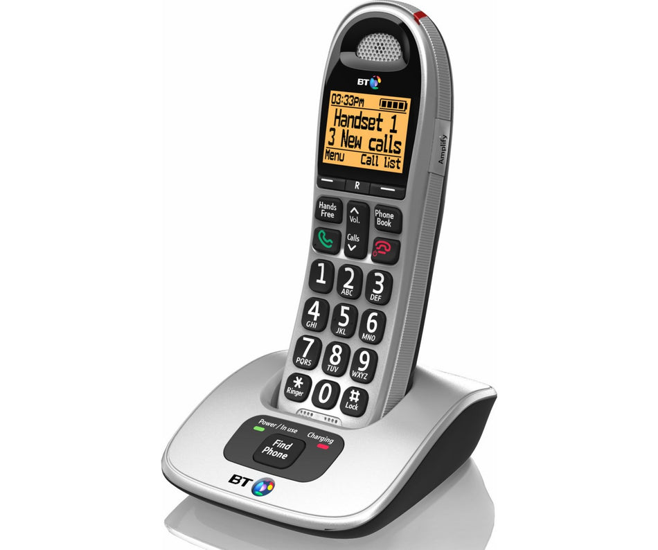 BT 4000 Big Button Cordless Phone, Single Handset Landline Phones BT