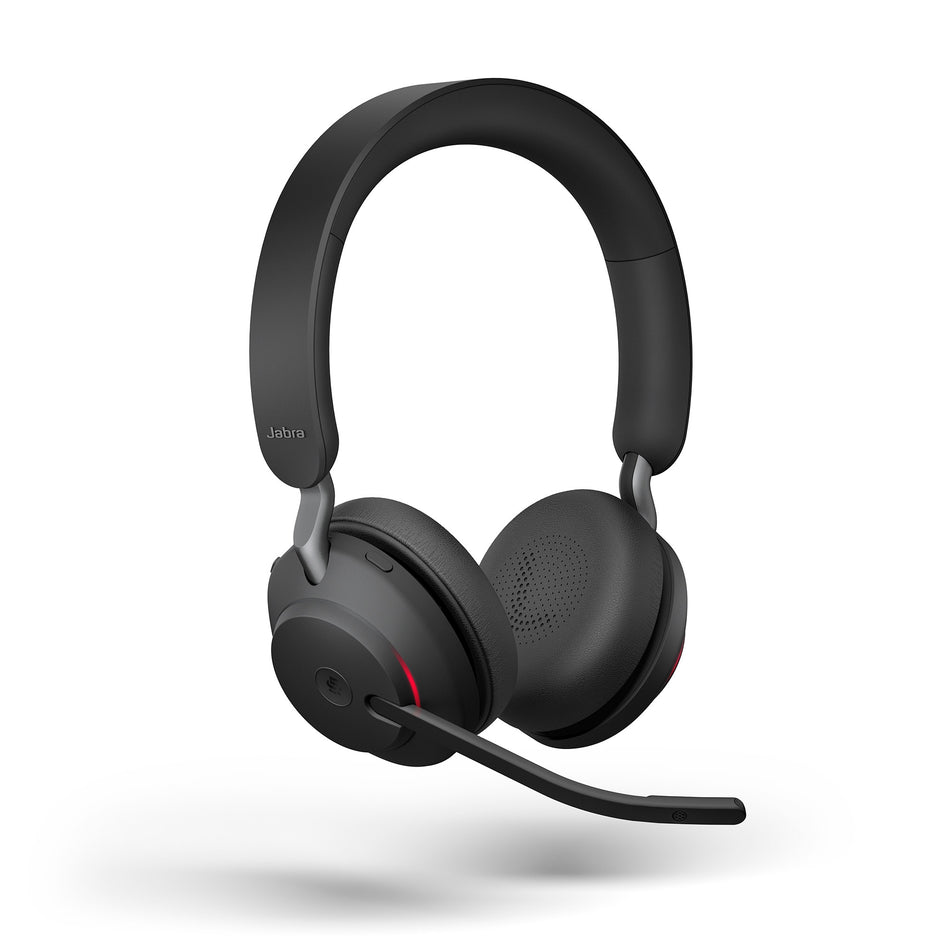 Jabra Evolve2 65 USB-C MS Stereo Wireless Headset in Black with Jabra Link380 Wireless Headsets Jabra