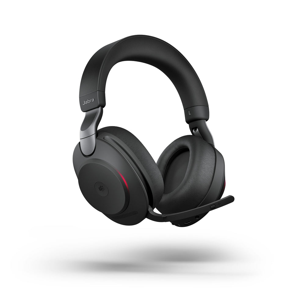 Jabra Evolve2 85 USB-C MS Stereo Wireless Headset in Black with Jabra Link380 Wireless Headsets Jabra