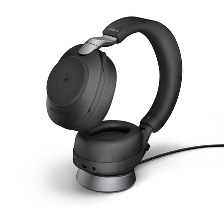 Jabra Evolve2 85 USB-A MS Stereo Wireless Headset in Black with Desk Stand Wireless Headsets Jabra