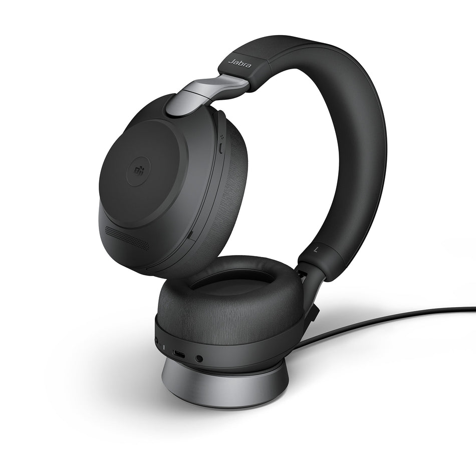 Jabra Evolve2 85 USB-A MS Stereo Wireless Headset in Black with Desk Stand