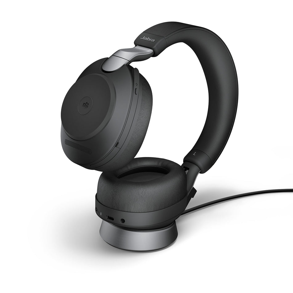 Jabra Evolve2 85 USB-A MS Stereo Wireless Headset in Black with Desk Stand Wireless Headsets Jabra