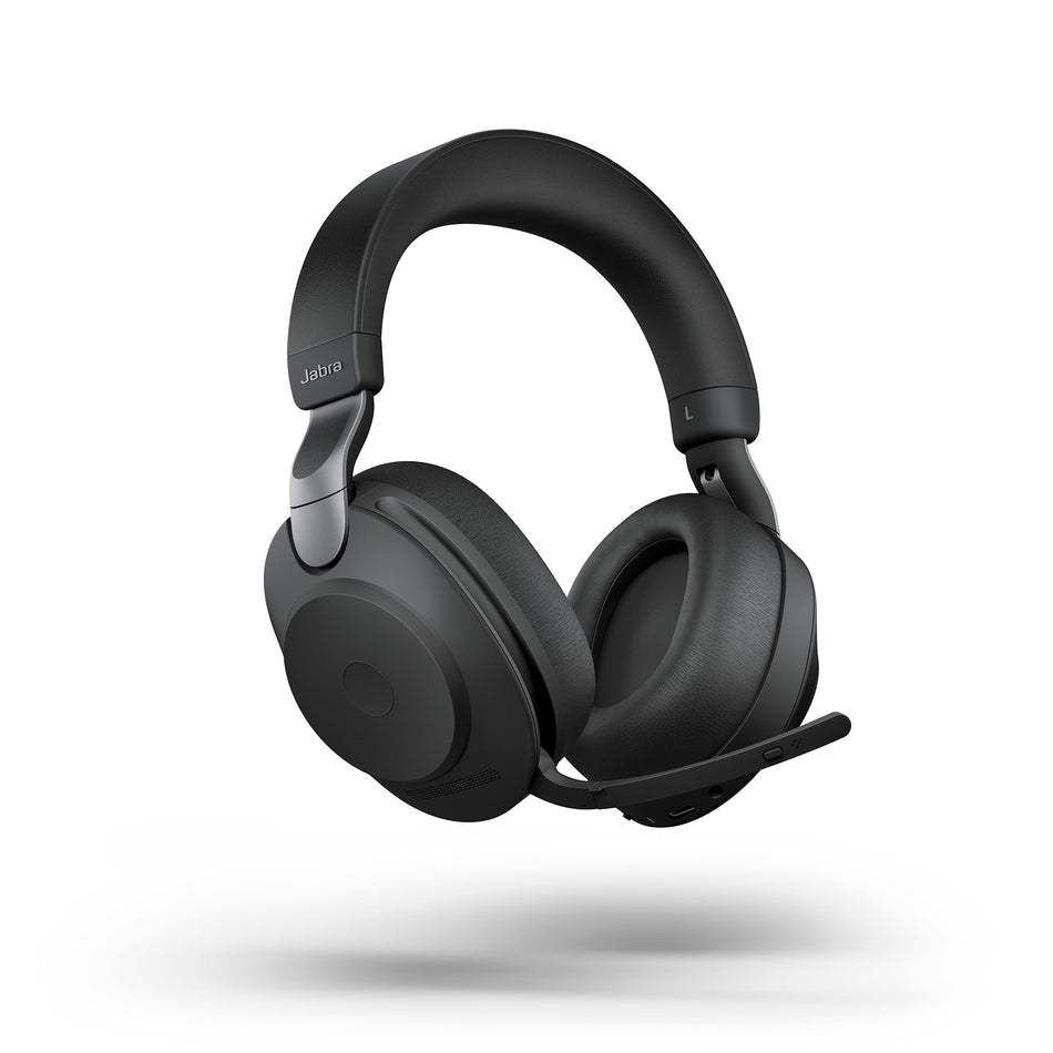 Jabra Evolve2 85 USB-C UC Stereo Wireless Headset in Black with Jabra Link380 Wireless Headsets Jabra