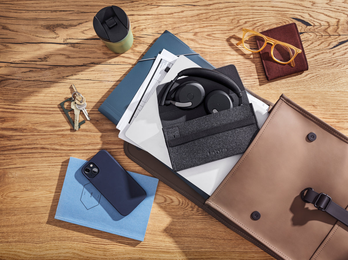 Jabra Evolve2 65 Flex USB-A UC Stereo Wireless Headset in Black with Jabra Link380 Wireless Headsets Jabra