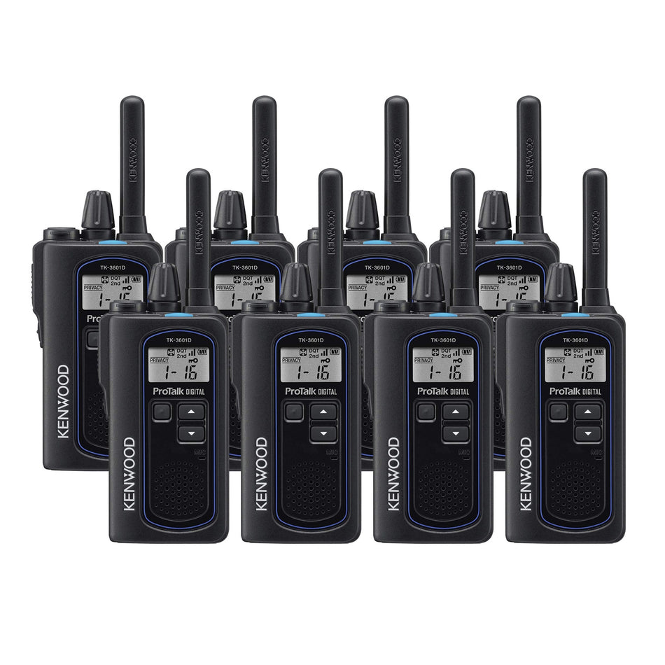 Kenwood TK-3601DE Eight Pack Digital & Analogue License-Free Two-Way Radios Two Way Radios Kenwood