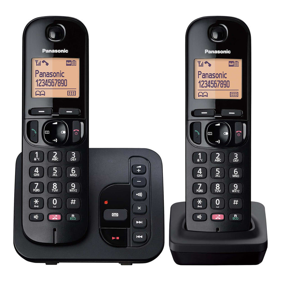 Panasonic KX-TGC262EB Cordless Phone, Twin Handset with Answering Machine