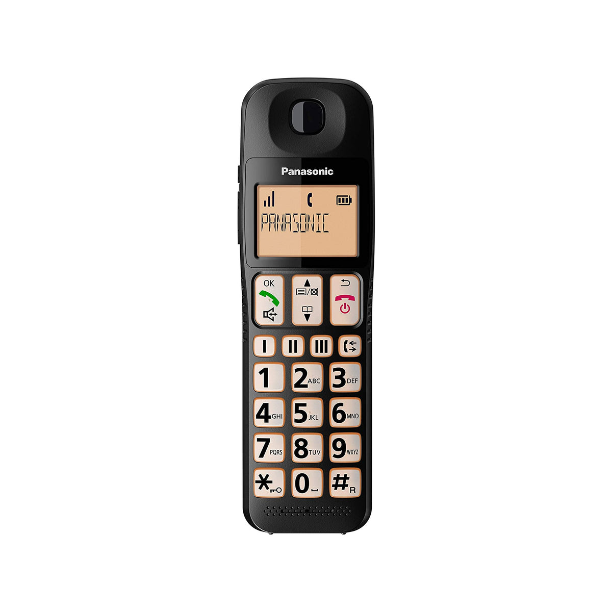 Panasonic KX-TGE110E Big Button Cordless Phone, Single Handset Landline Phones Panasonic