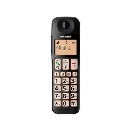 Panasonic KX-TGE110E Big Button Cordless Phone, Single Handset Landline Phones Panasonic