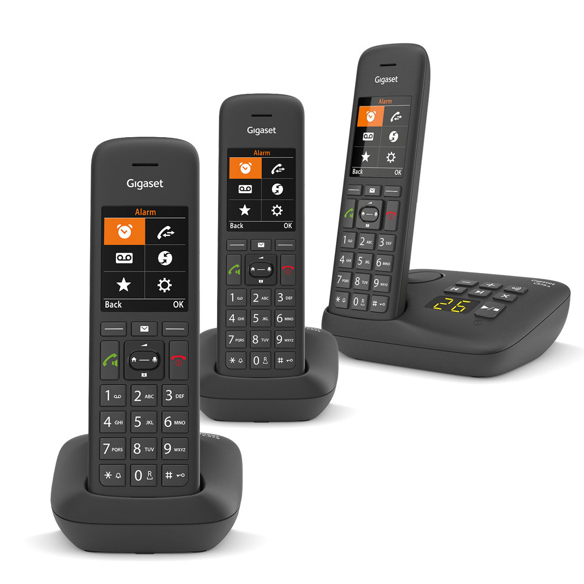 Gigaset FAMILY Plus A Trio - 3 Cordless DECT Phones With Answering Machine  - Elegant Design - Best Audio