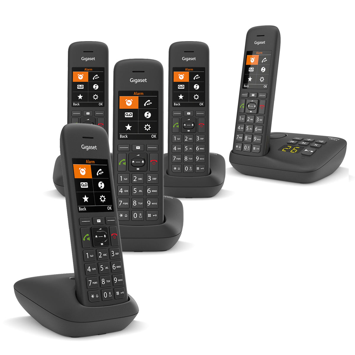 Gigaset Premium C575A Cordless Phone, Five Handsets with Answer Machine