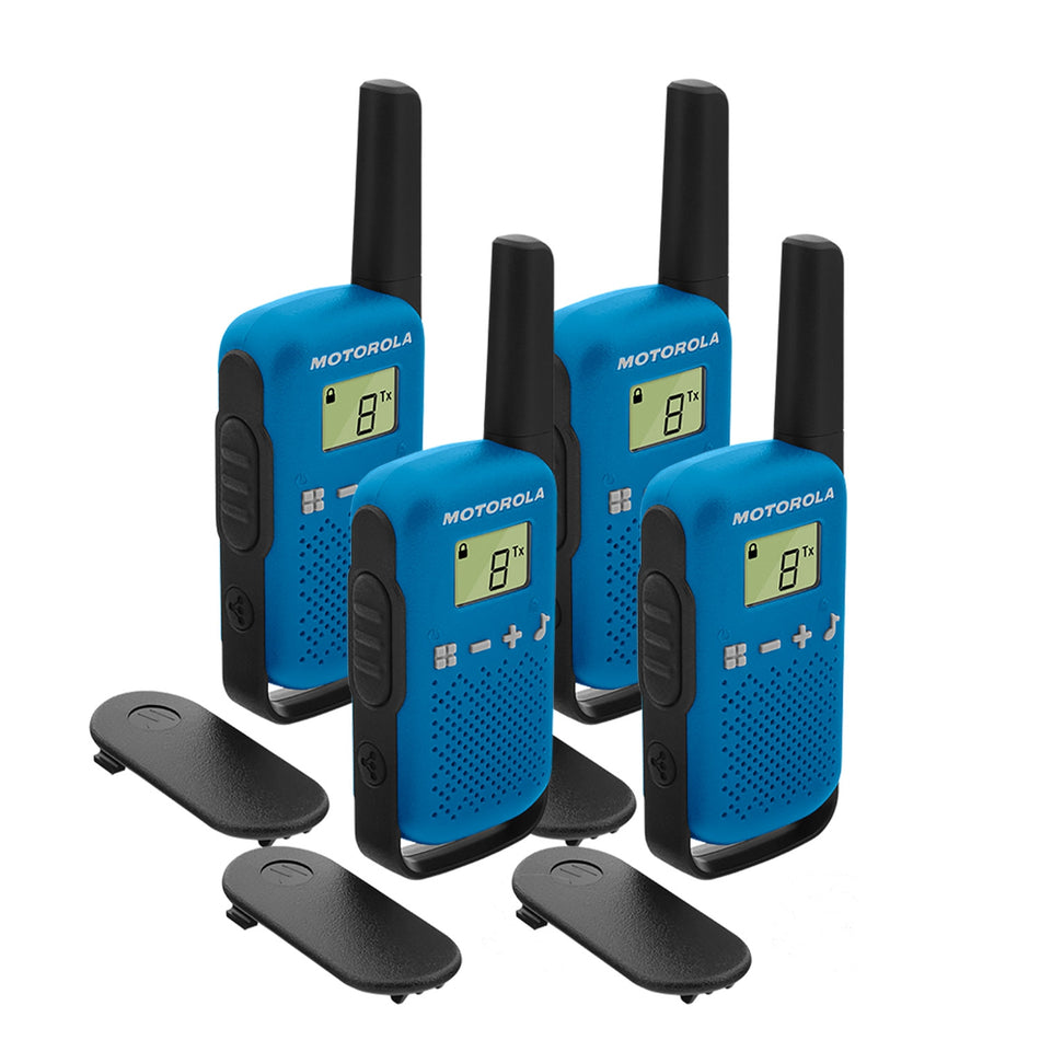 Motorola TALKABOUT T42 Quad Pack Two-Way Radios in Blue Two Way Radios Motorola