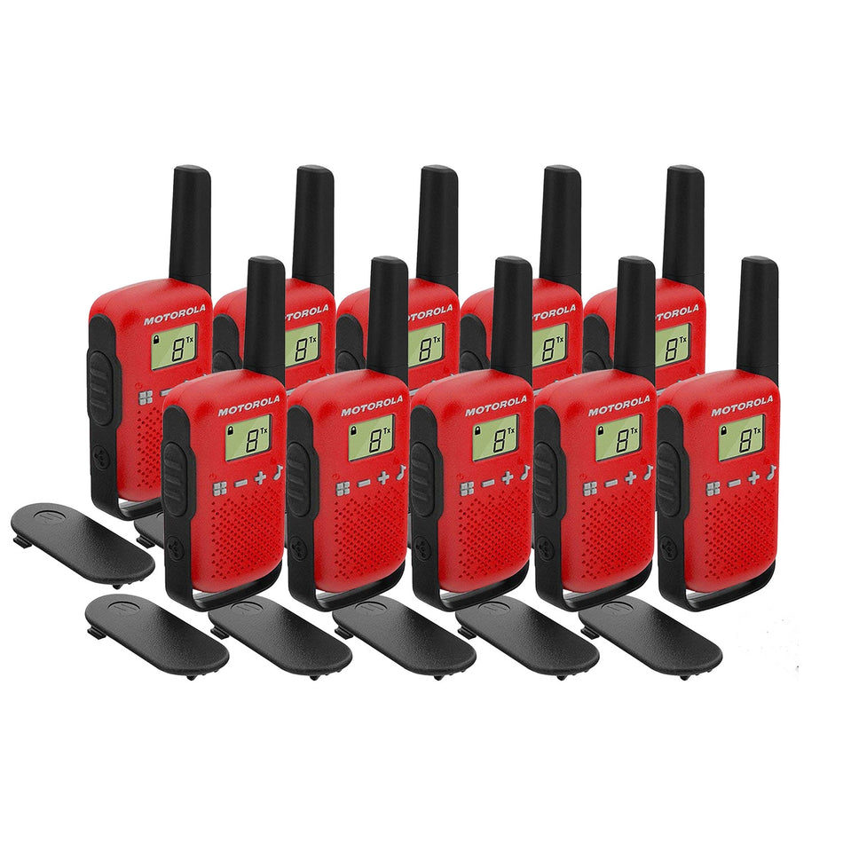 Motorola TALKABOUT T42 Ten Pack Two-Way Radios in Red Two Way Radios Motorola