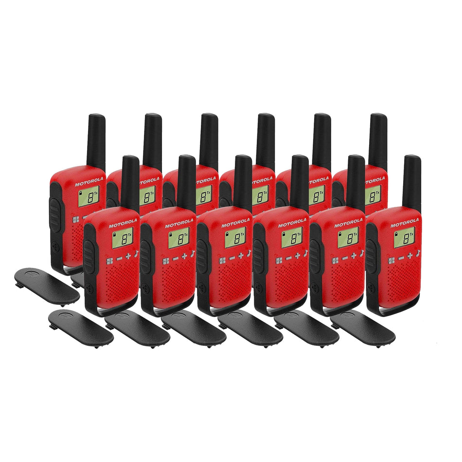 Motorola TALKABOUT T42 Twelve Pack Two-Way Radios in Red