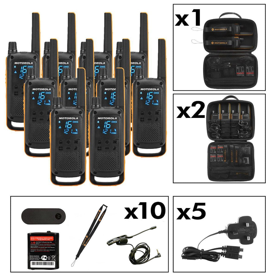 Motorola TALKABOUT T82 Extreme Ten Pack Two-Way Radios