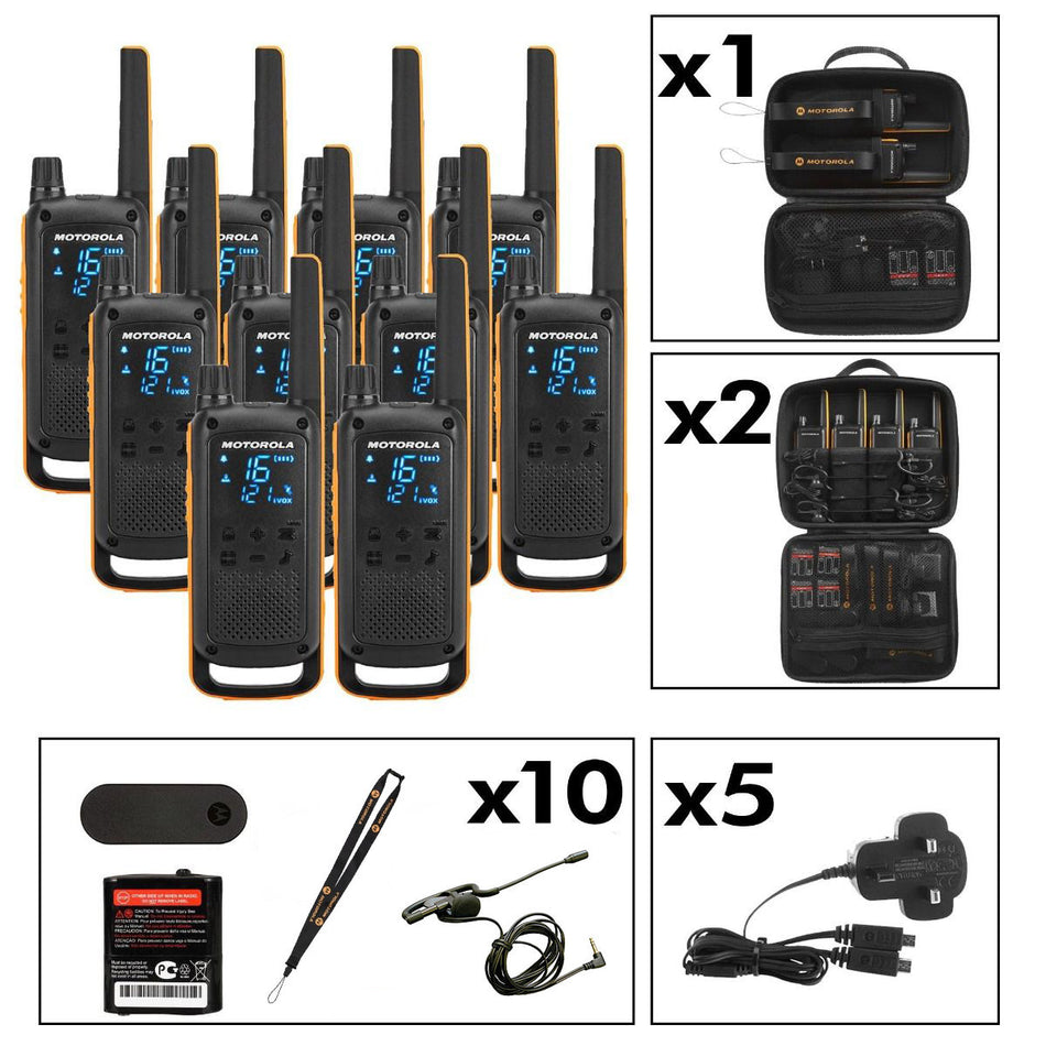 Motorola TALKABOUT T82 Extreme Ten Pack Walkie Talkies Two Way Radios Motorola