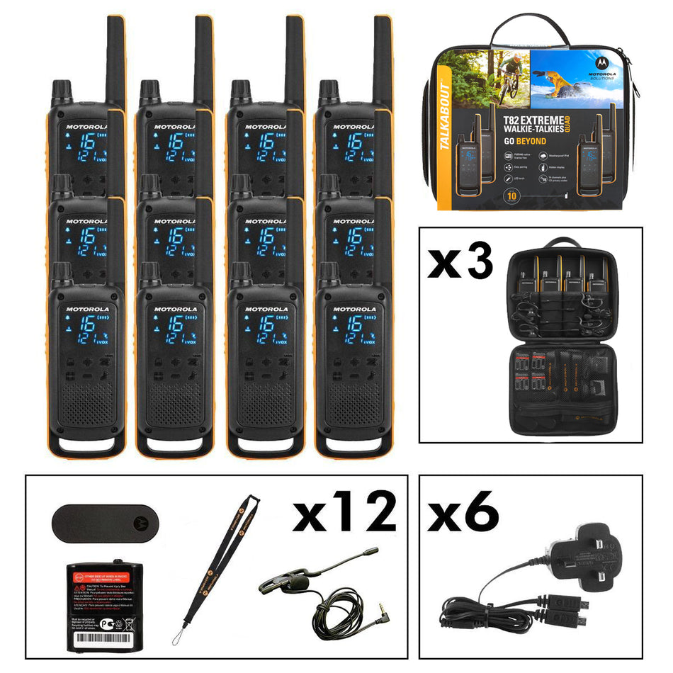 Motorola TALKABOUT T82 Extreme Twelve Pack Walkie Talkies Two Way Radios Motorola