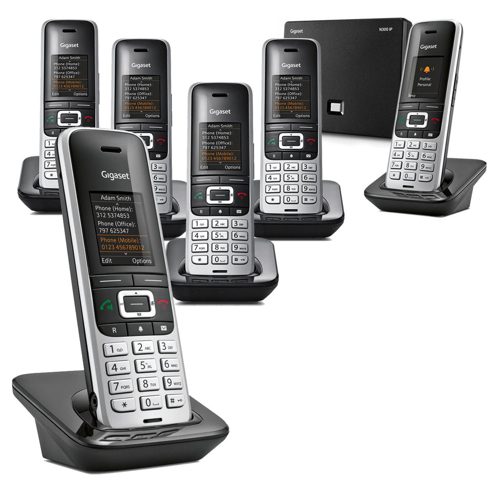 Gigaset Premium 100A VoIP Cordless Phone, Six Handset Landline Phones Gigaset