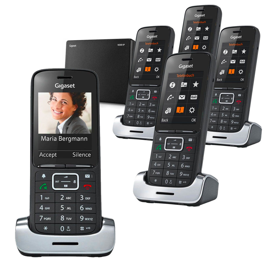 Gigaset Premium 300A VoIP Cordless Phone, Five Handset Landline Phones Gigaset