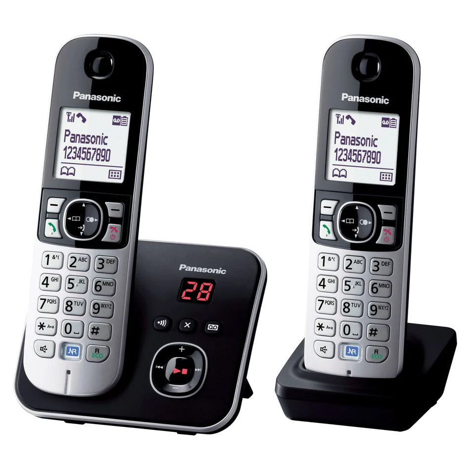 Panasonic KX-TG 6822 Cordless Phone, Twin Handset with Answer Machine