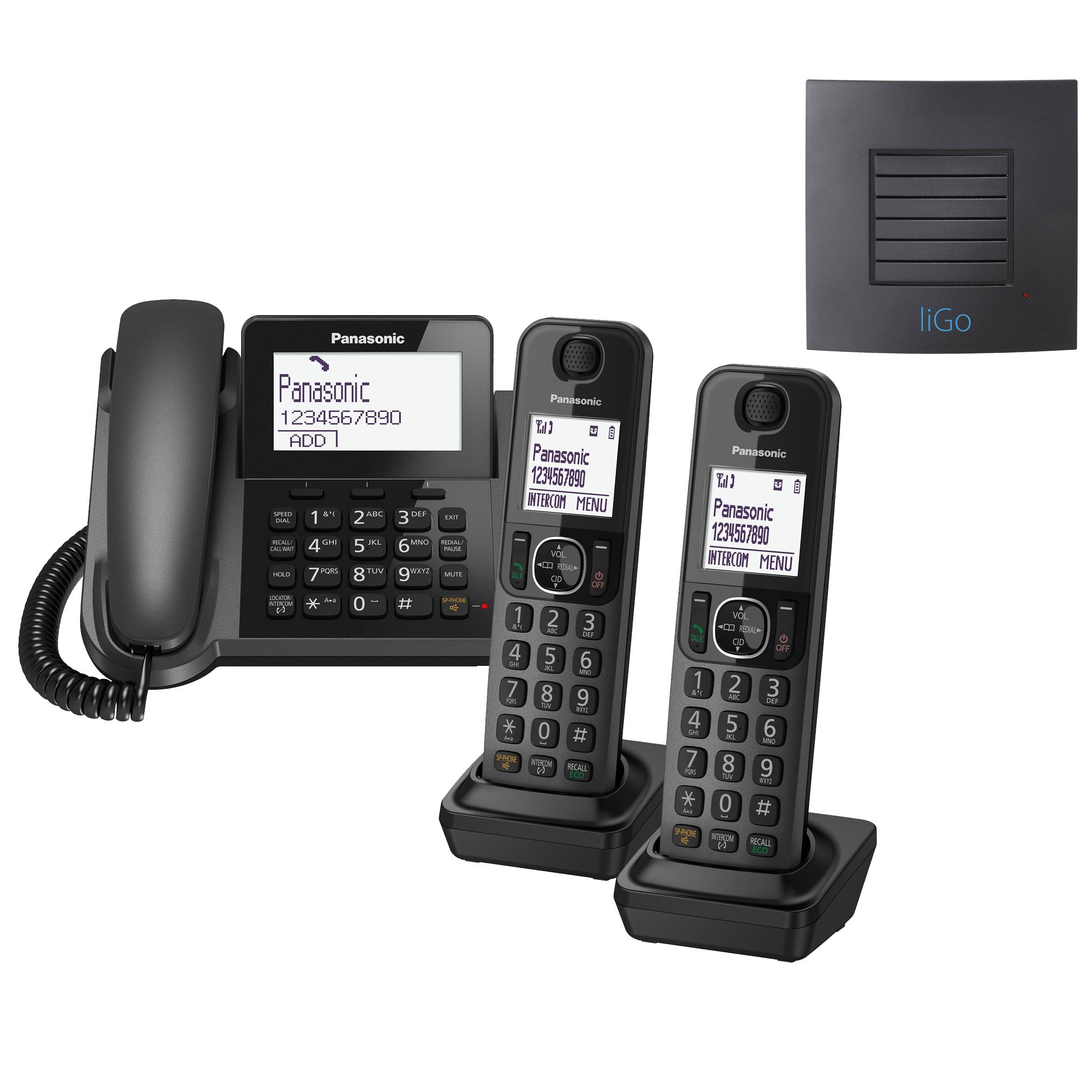 Panasonic KXTGF323E Long Range Corded & Cordless Phone liGo