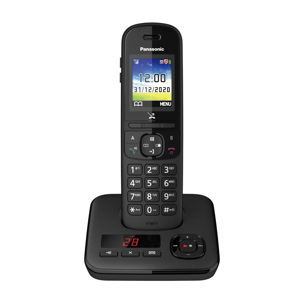 Panasonic KX-TGH720EB Digital Cordless Telephone with Automated Call Block and Answering Machine Landline Phones Panasonic