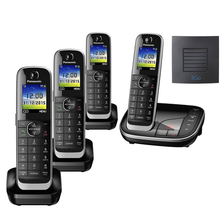 Panasonic KX-TGJ324EB Quad Long Range Cordless Phone Landline Phones Panasonic