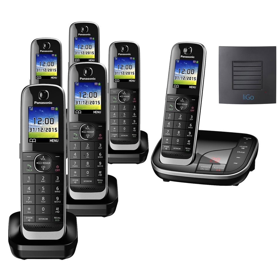 Panasonic KX-TGJ326EB Sextet Long Range Cordless Phone Landline Phones Panasonic