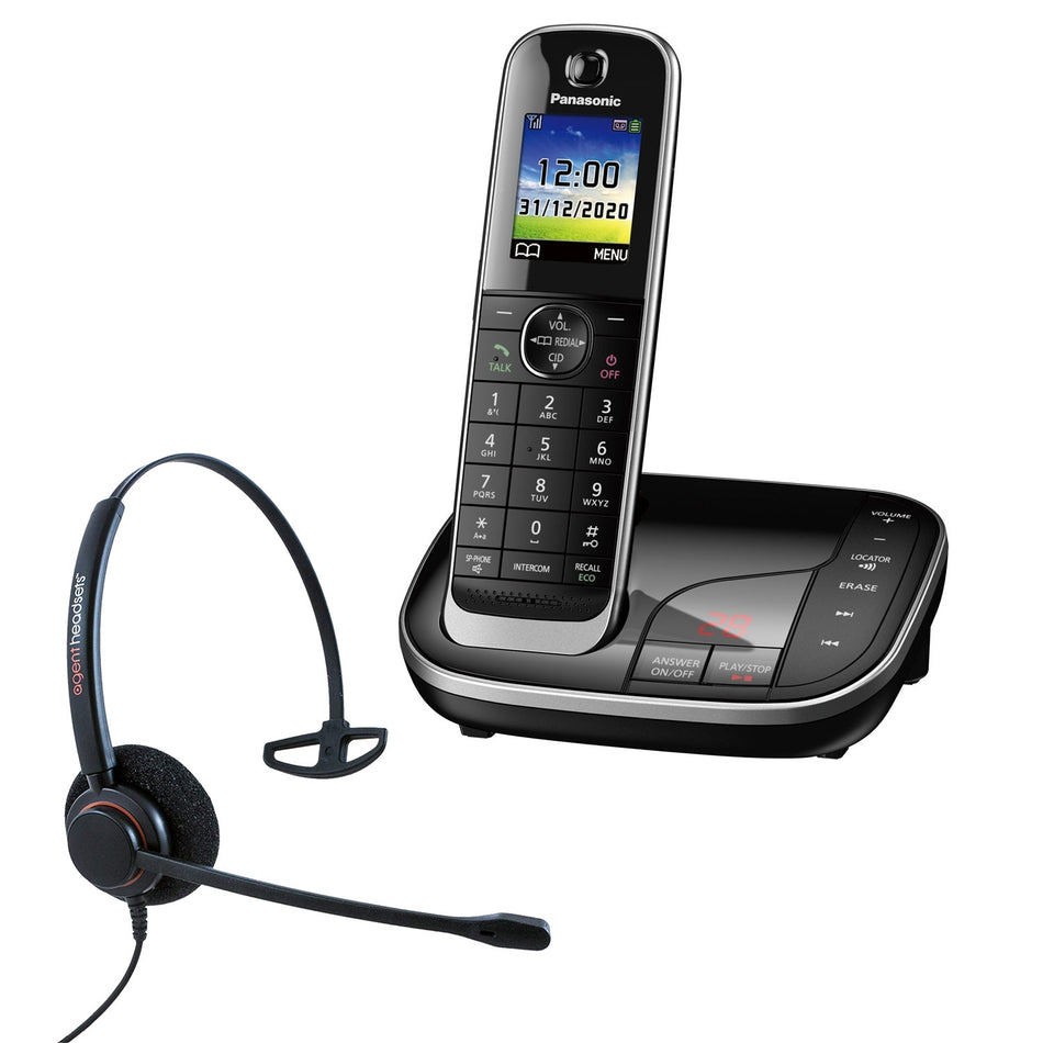 Panasonic KX-TGJ320EB Cordless Phone with Corded Headset Landline Phones Panasonic