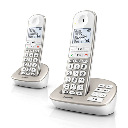 Philips XL495 Cordless Phone, Twin Handset with Answering Machine Landline Phones Philips