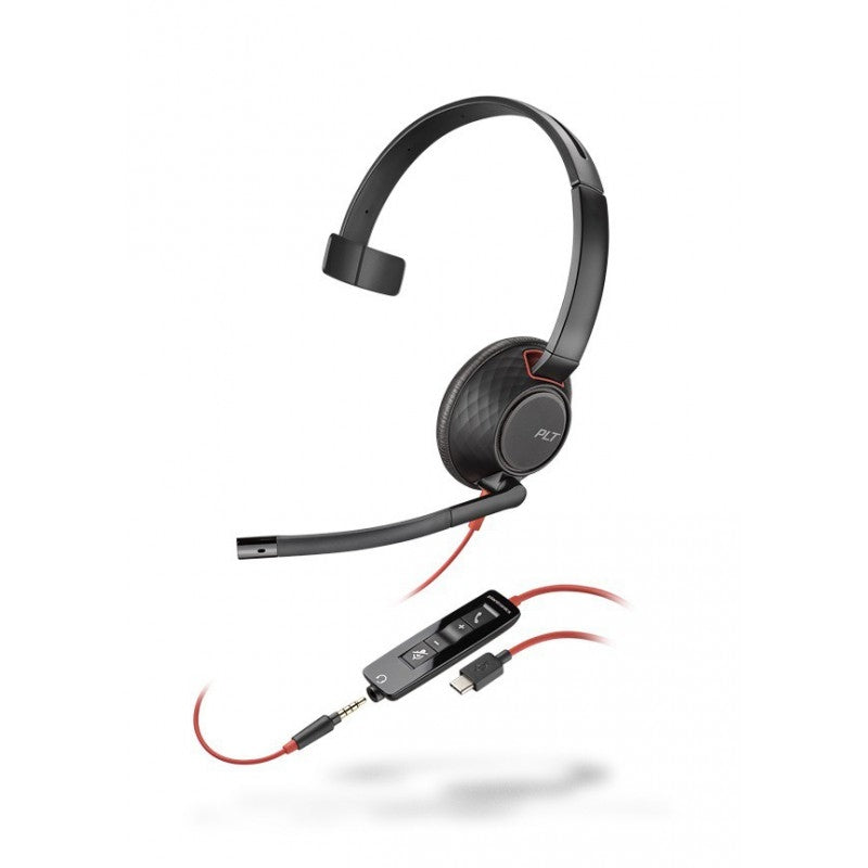 Plantronics Blackwire 5210 USB-C Mono Corded Headset with 3.5mm Connection Corded Headsets Plantronics