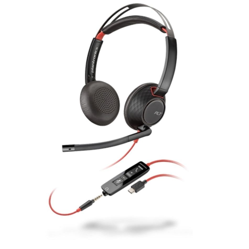 Plantronics Blackwire 5220 USB-C Stereo Corded Headset with 3.5mm Connection Corded Headsets Plantronics