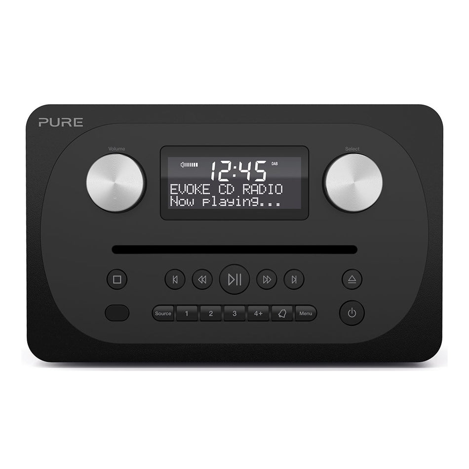 Pure Evoke C-D4 Bluetooth DAB Radio & CD Player in Black Digital Radios Pure