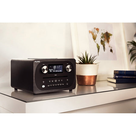 Pure Evoke C-D4 Bluetooth DAB Radio & CD Player in Black Digital Radios Pure
