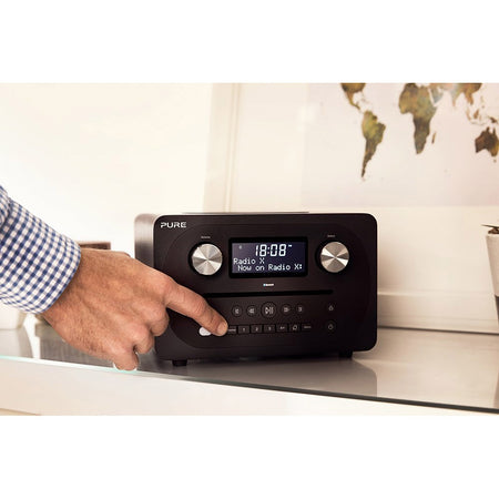 Pure Evoke C-D4 Bluetooth DAB Radio & CD Player in Black Digital Radios Pure