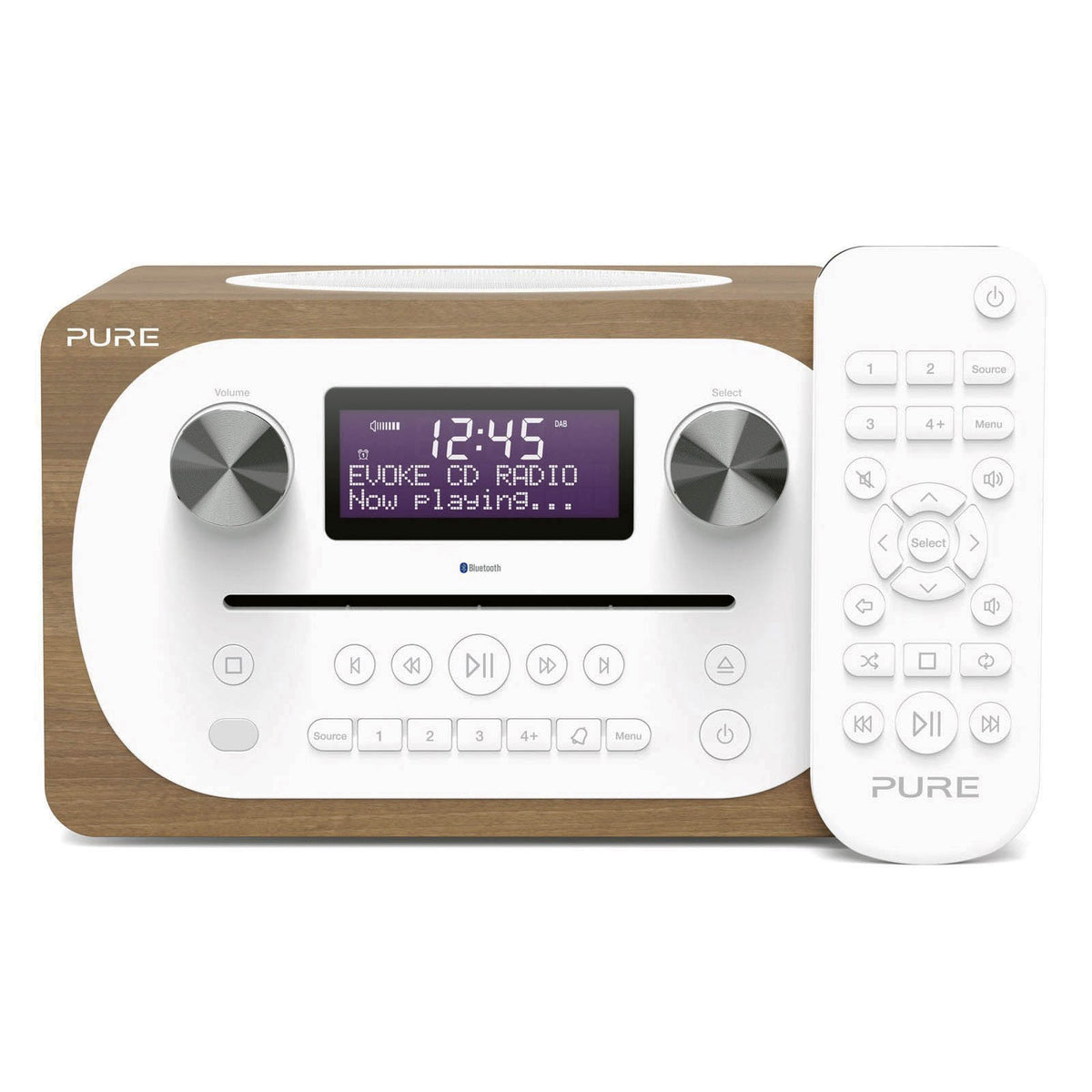 Pure Evoke C-D4 Bluetooth DAB Radio & CD Player in Walnut Digital Radios Pure