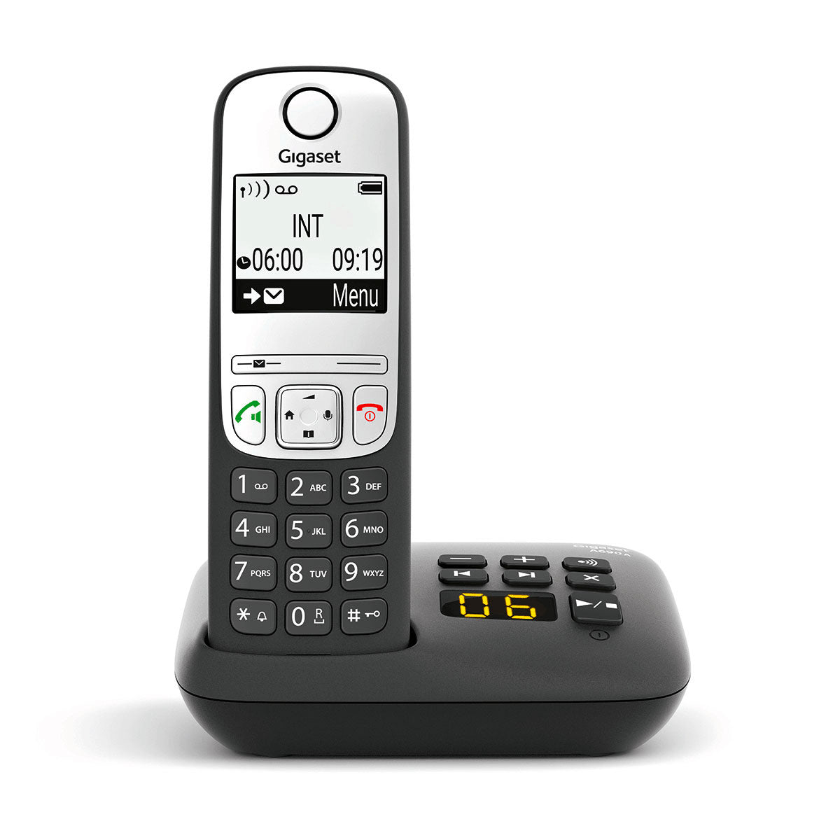 Gigaset A690A Cordless Phone, Quad Handset with Answer Machine Landline Phones Gigaset