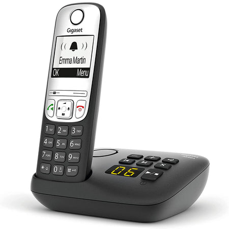 Gigaset A690A Cordless Phone, Quad Handset with Answer Machine Landline Phones Gigaset