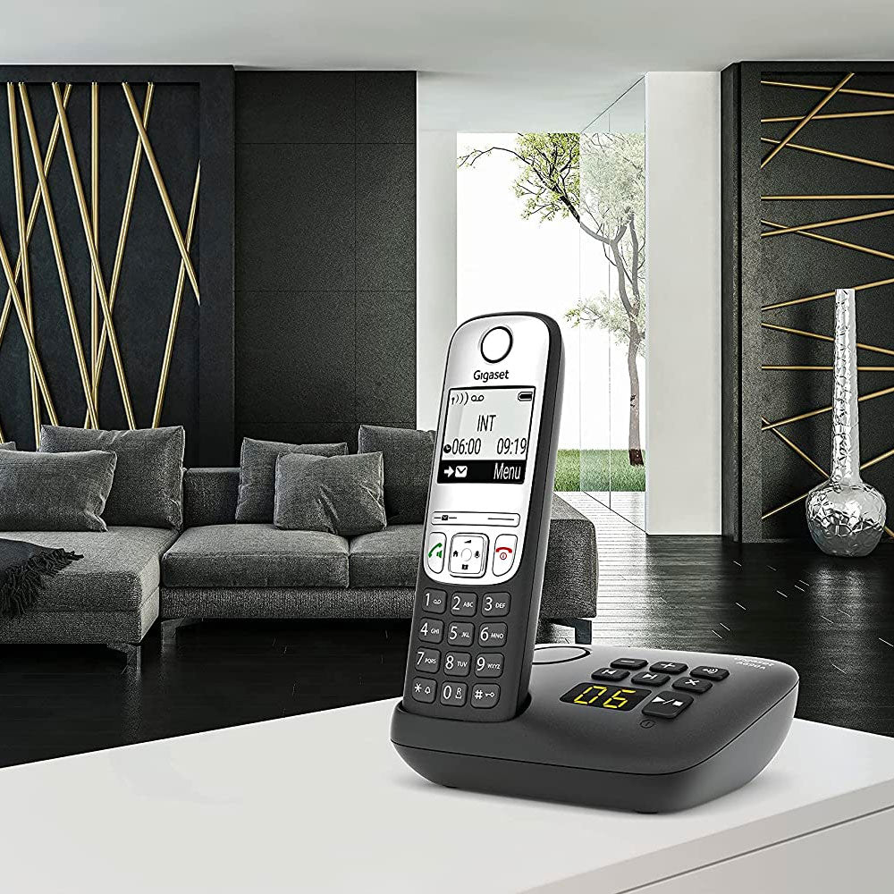 Gigaset A690A Cordless Phone, Quad Handset with Answer Machine Landline Phones Gigaset