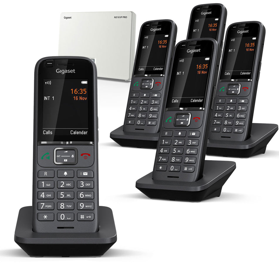 Gigaset S700 Pro VOIP Cordless Phone, Five Handsets