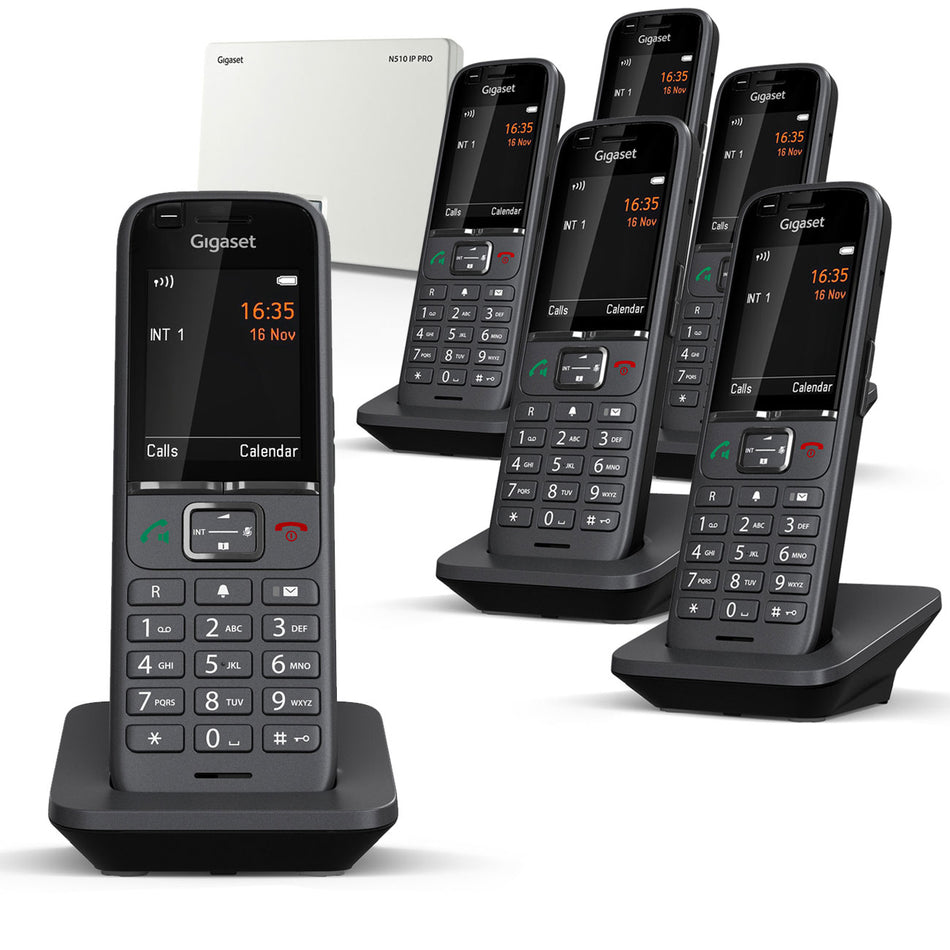 Gigaset S700 Pro VOIP Cordless Phone, Six Handsets