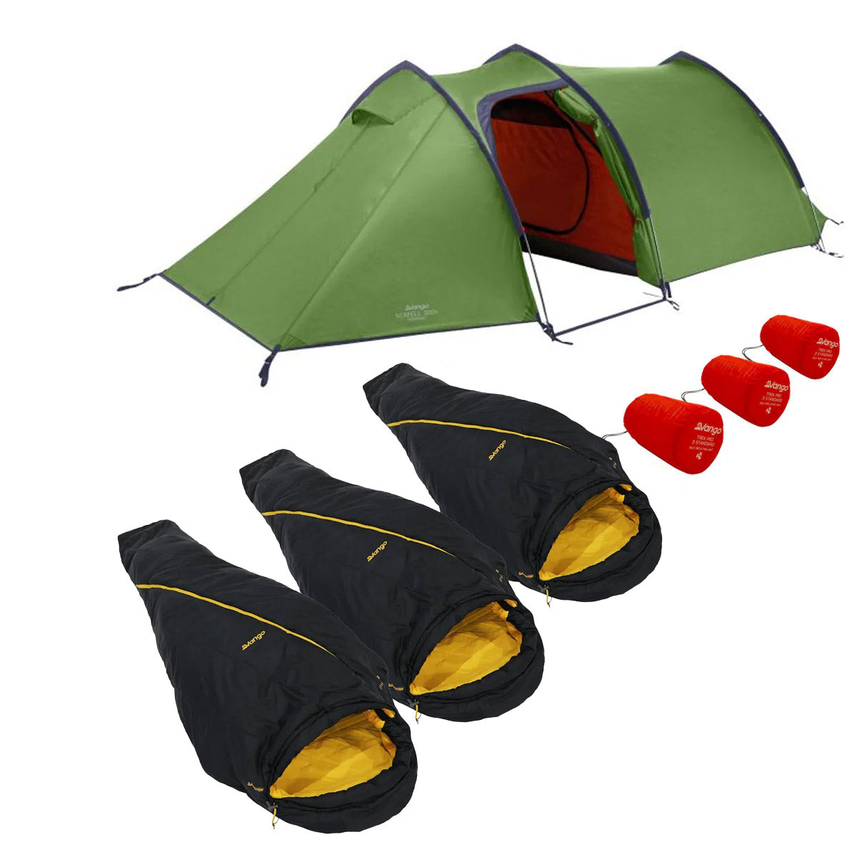 Vango Scafell 300 Plus 3-Person Tent & Sleeping Bundle Tents Vango