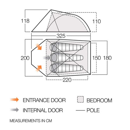 Vango Helvellyn 300 3-Person Tent Tents Vango