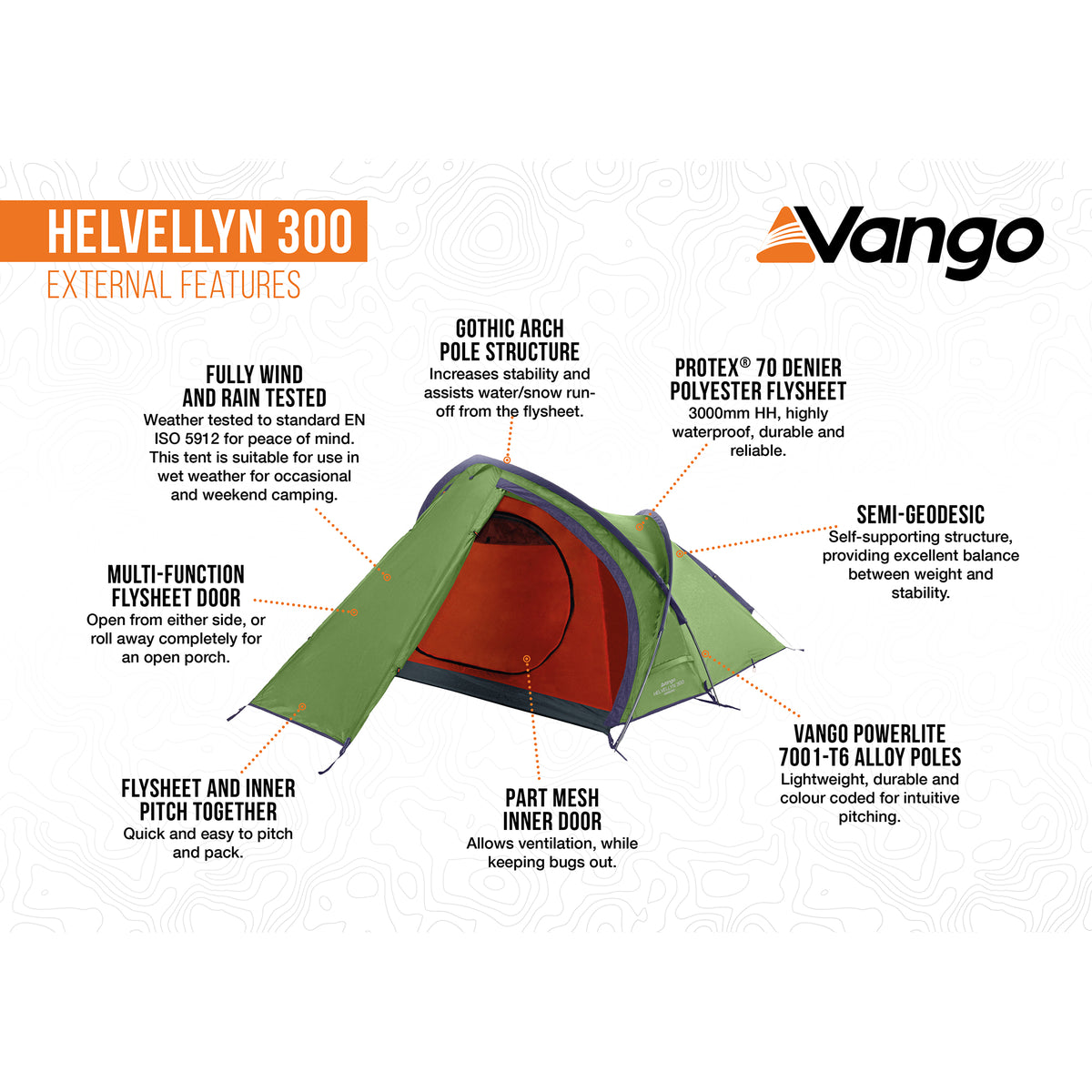 Vango Helvellyn 300 3-Person Tent Tents Vango