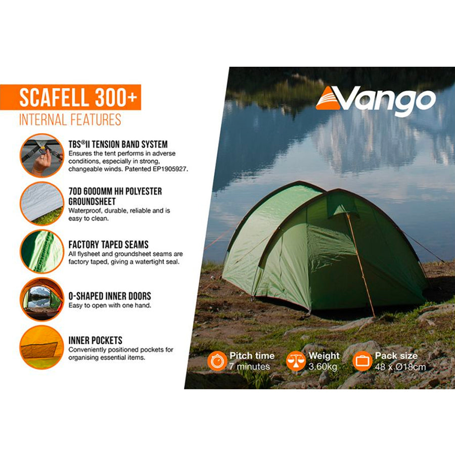Vango Scafell 300 Plus 3-Person Trekking Tent Tents Vango